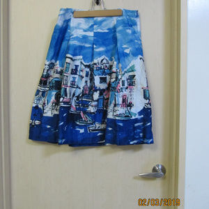 Charter Club Watercolor Oceanside Skirt-L